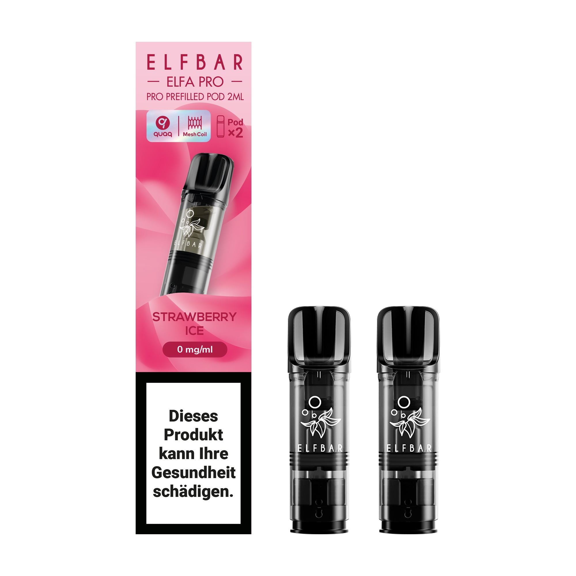 elfbar elfa pro pods ohne nikotin mit strawberry ice aroma, 2 pods mit 1200 puffs