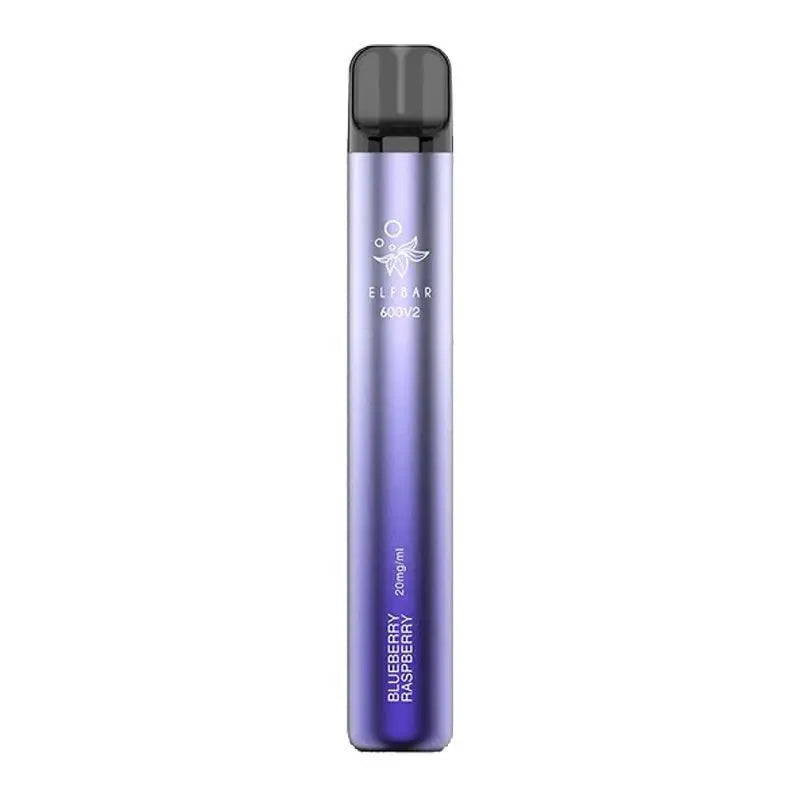 elf bar v2 einweg vape mit 600 puffs und 20mg nikotin mit blueberry raspberry