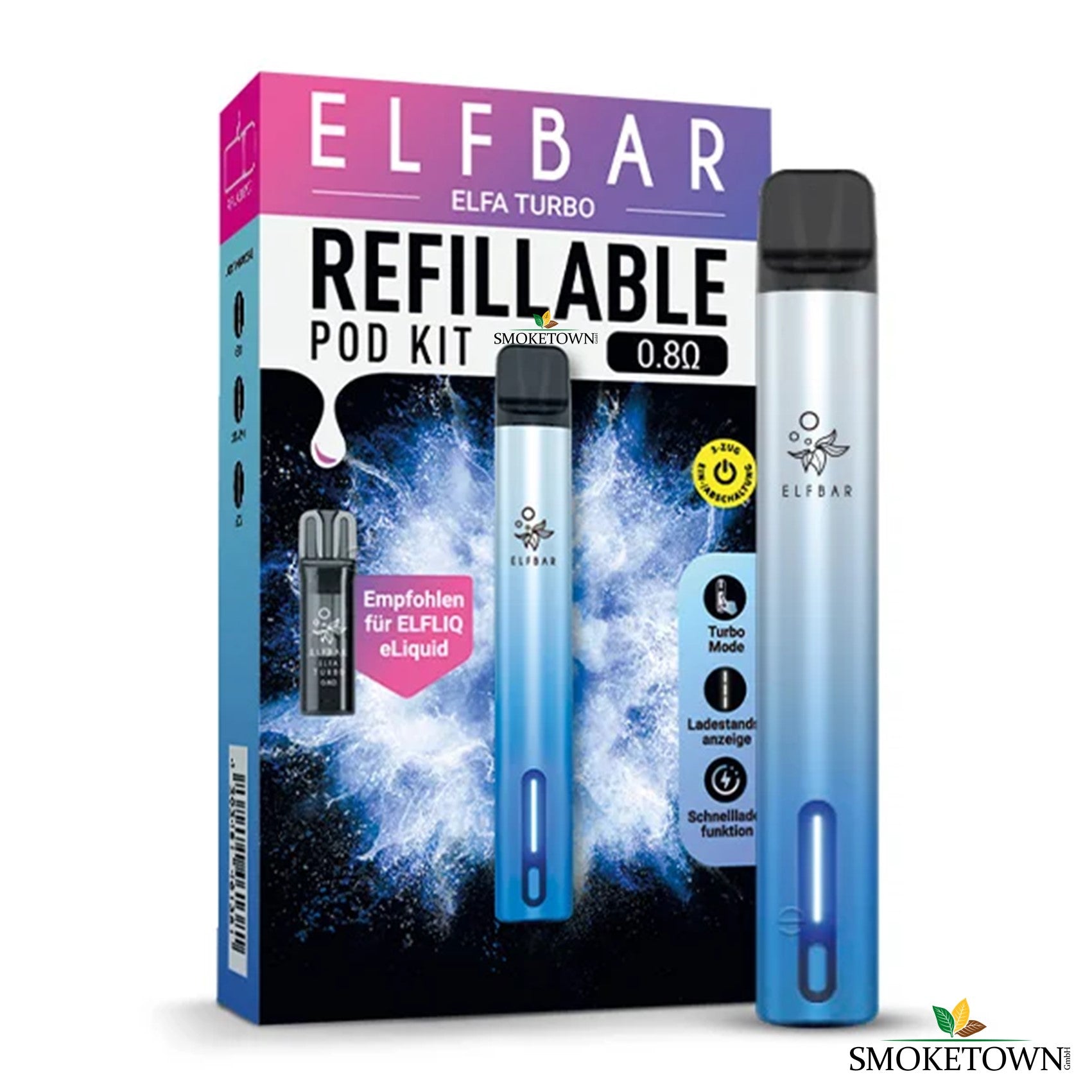 e-zigarette elfbar elfa turbo aurora cyan