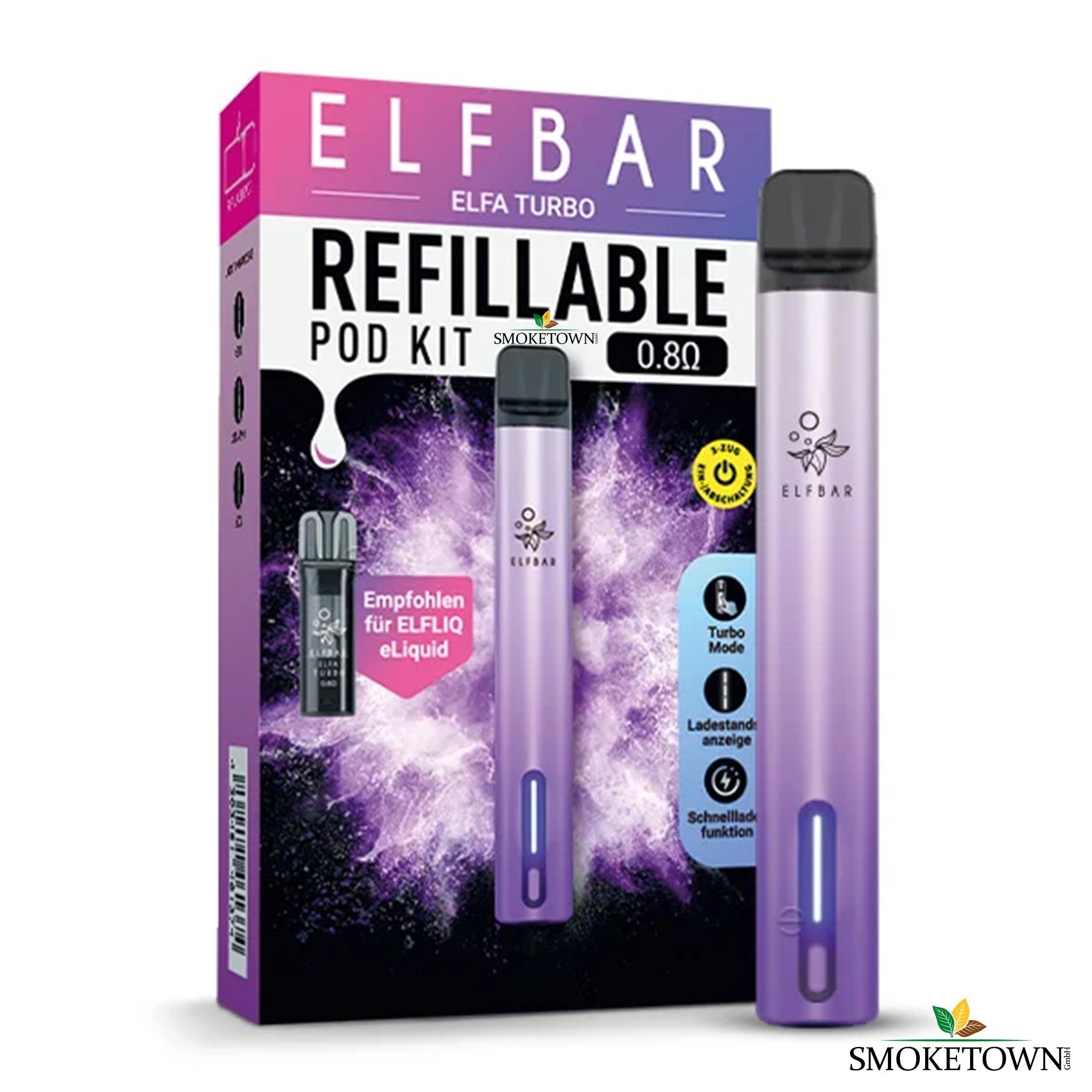e-zigarette elfbar elfa turbo aurora purple