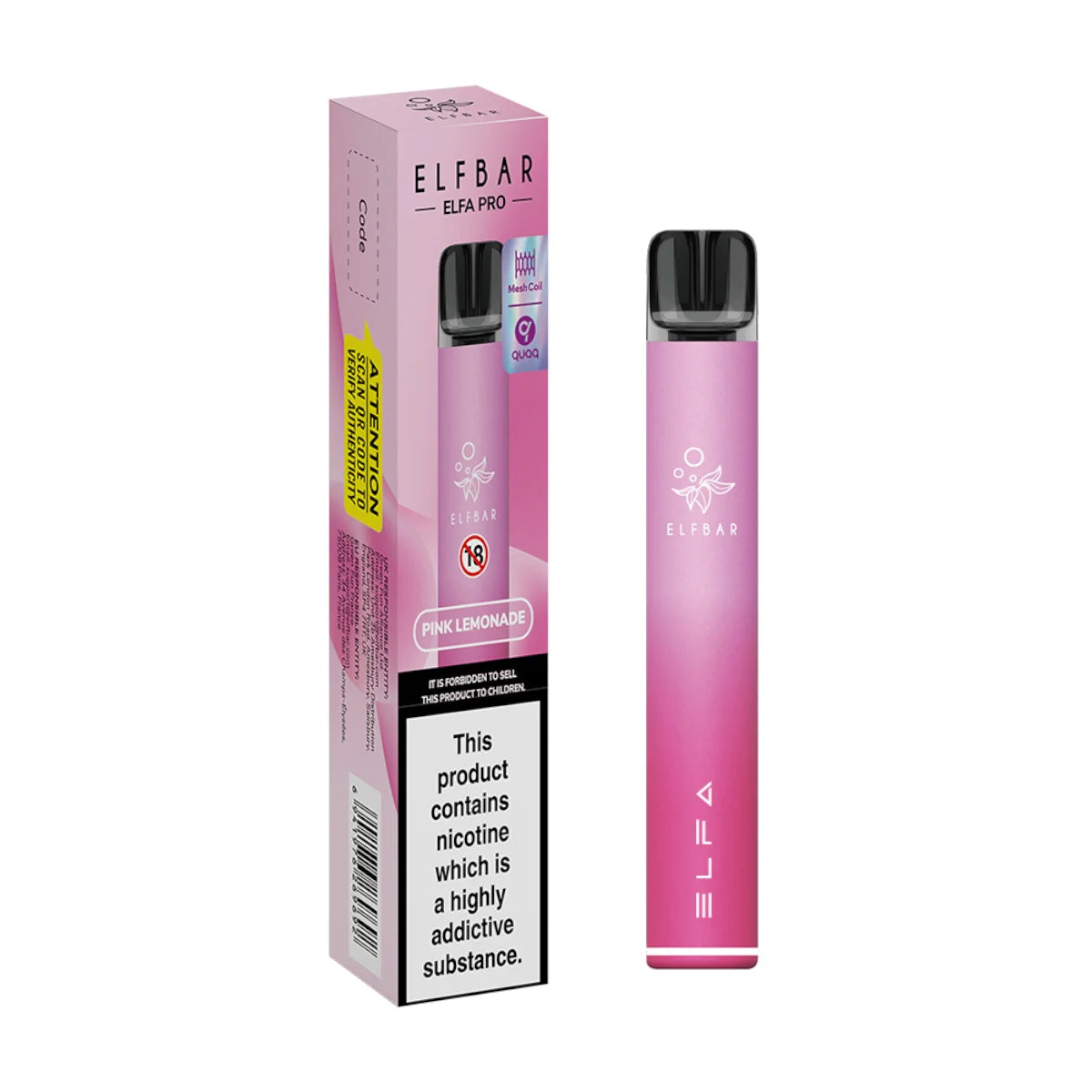 elf bar elfa pro pink lemonade set pink