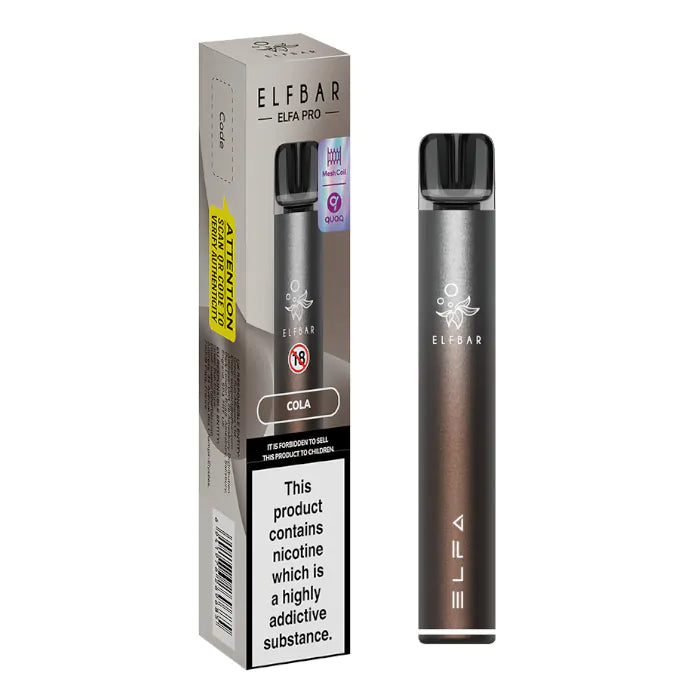podsystem vape elf bar elfa pro mit 1 akkuträger und 1 pod mit cola 20mg nikotin