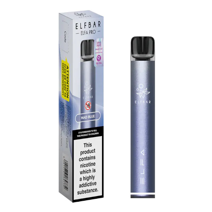 podsystem vape elf bar elfa pro mit 1 akkuträger und 1 pod mit mad blue 20mg nikotin