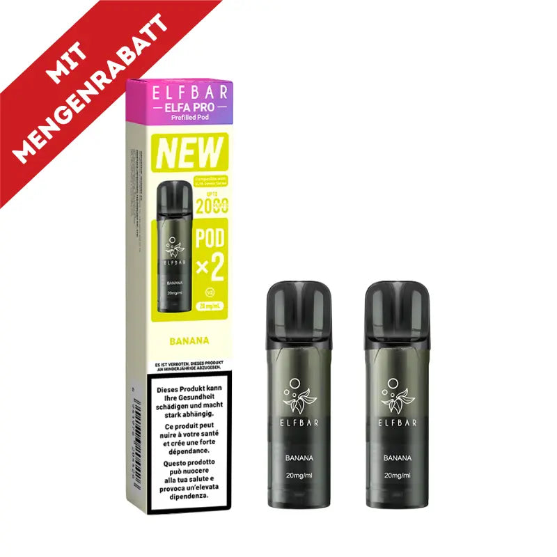 Elfbar Elfa Pro V2 Pods 20mg - Banana 2er Pack