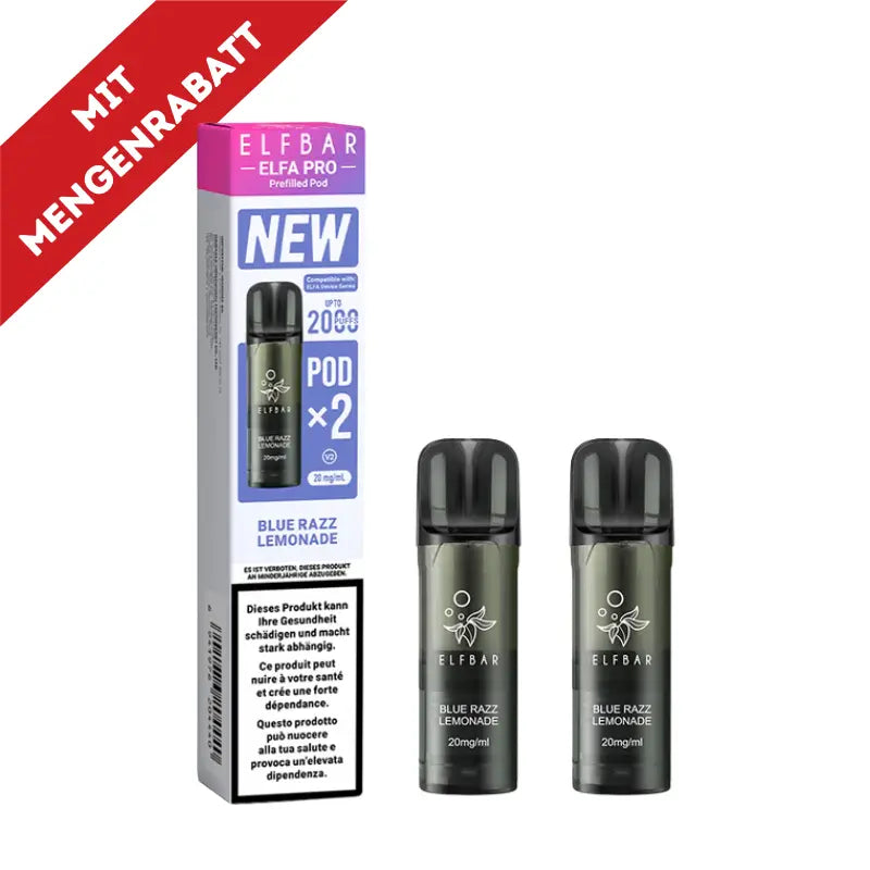 Elfbar Elfa Pro V2 Pods 20mg - Blue Razz Lemonade 2er Pack