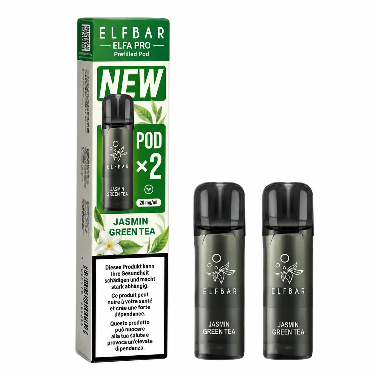 Elfbar Elfa Pro V2 Pods 20mg - Jasmin Green Tea 2er Pack