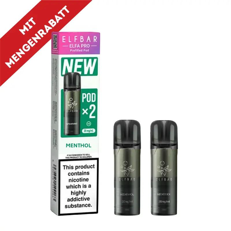 Elfbar Elfa Pro V2 Pods 20mg - Menthol 2er Pack