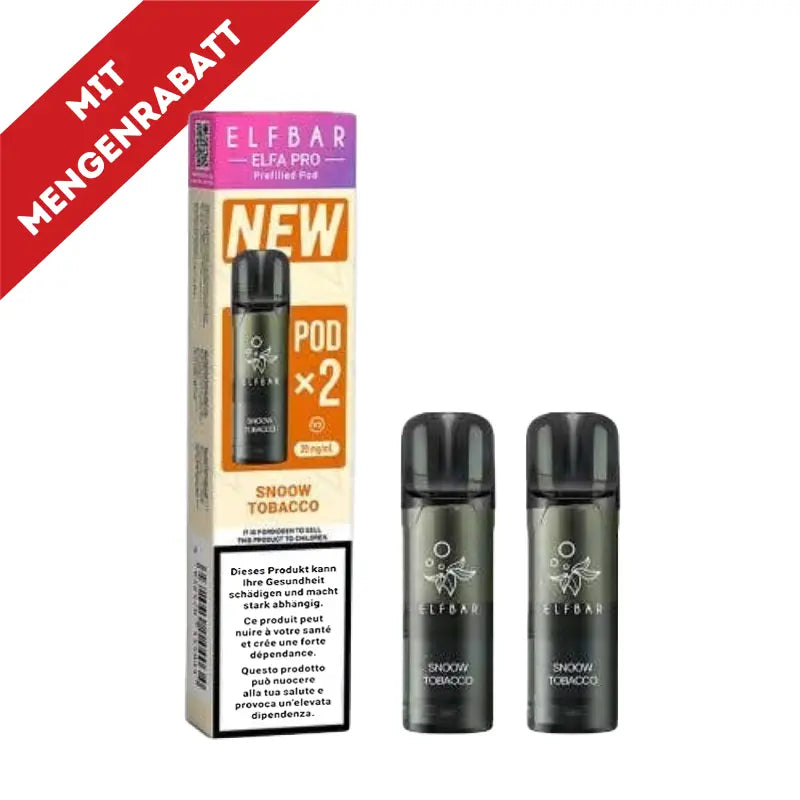 Elfbar Elfa Pro V2 Pods 20mg - Snoow Tobacco 2er Pack