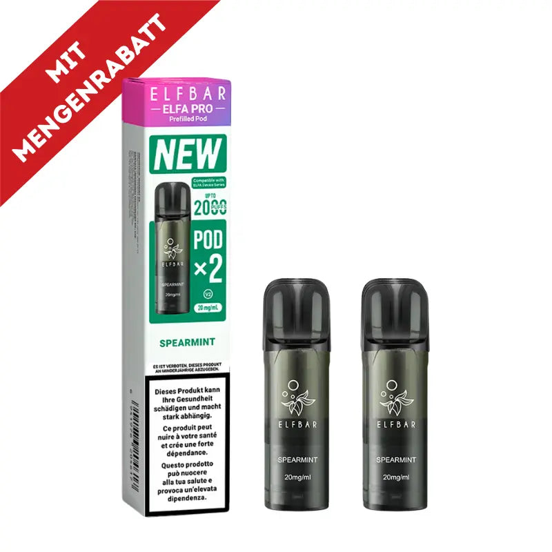 Elfbar Elfa Pro V2 Pods 20mg - Spearmint 2er Pack