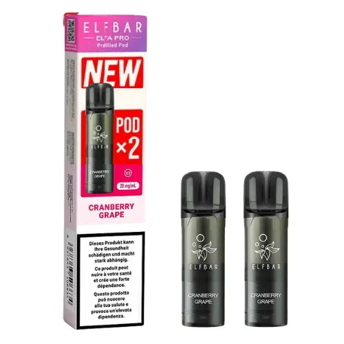 Elfbar Elfa Pro V2 Pods 20mg - Cranberry Grape 2er Pack