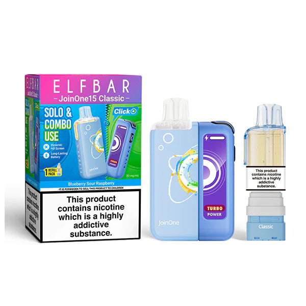 ELFBAR JOIN ONE 15 CLASSIC blueberry sour raspberry 20mg kit mit pod und usb c akku