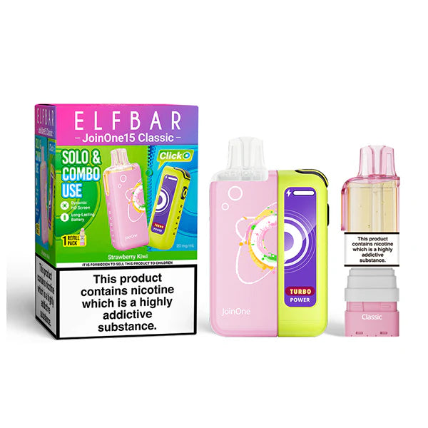 ELFBAR JOIN ONE 15 CLASSIC strawberry kiwi 20mg kit mit pod und usb c akku