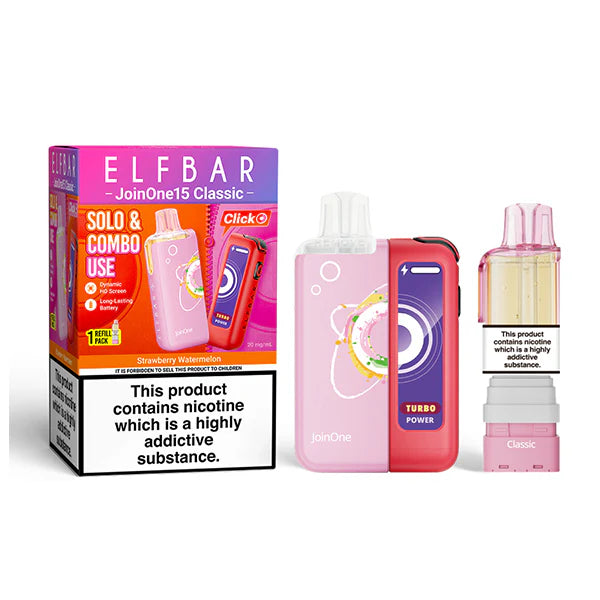ELFBAR JOIN ONE 15 CLASSIC strawberry watermelon 20mg kit mit pod und usb c akku