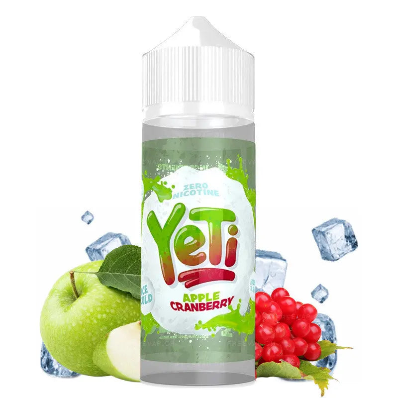 e-liquid yeti, 100ml ohne nikotin, apple cranberry ice