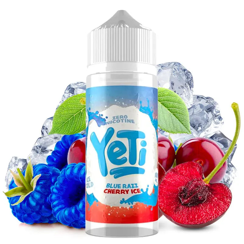 e-liquid yeti, 100ml ohne nikotin, blue razz cherry ice