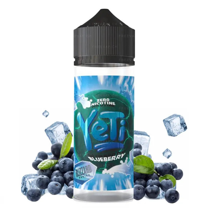 e-liquid yeti, 100ml ohne nikotin, blueberry ice