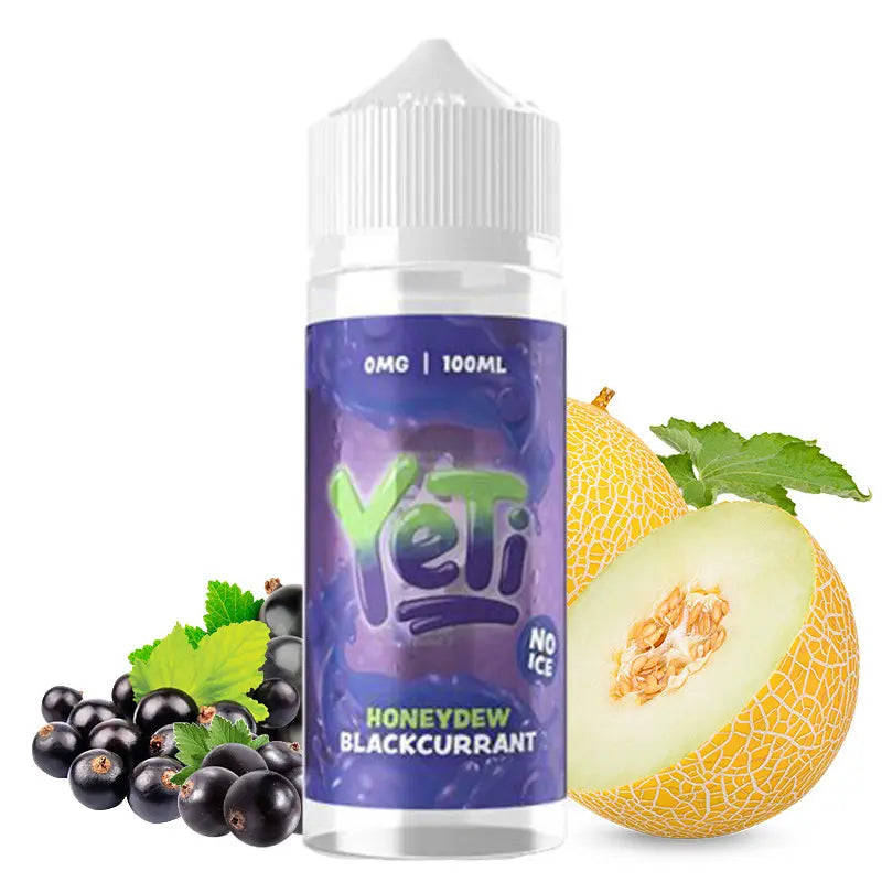 e-liquid yeti, 100ml ohne nikotin, honigmelone blackcurrant
