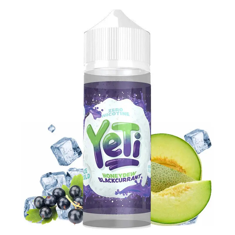 e-liquid yeti, 100ml ohne nikotin, honigmelone blackcurrant ice