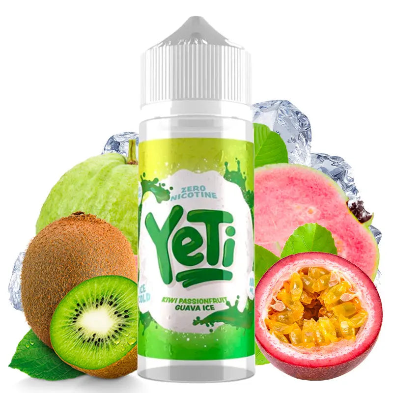 e-liquid yeti, 100ml ohne nikotin, kiwi passionfruit guava ice