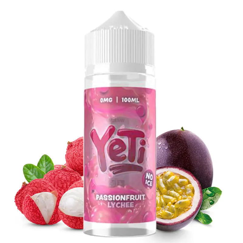 e-liquid yeti, 100ml ohne nikotin, passionfruit lychee
