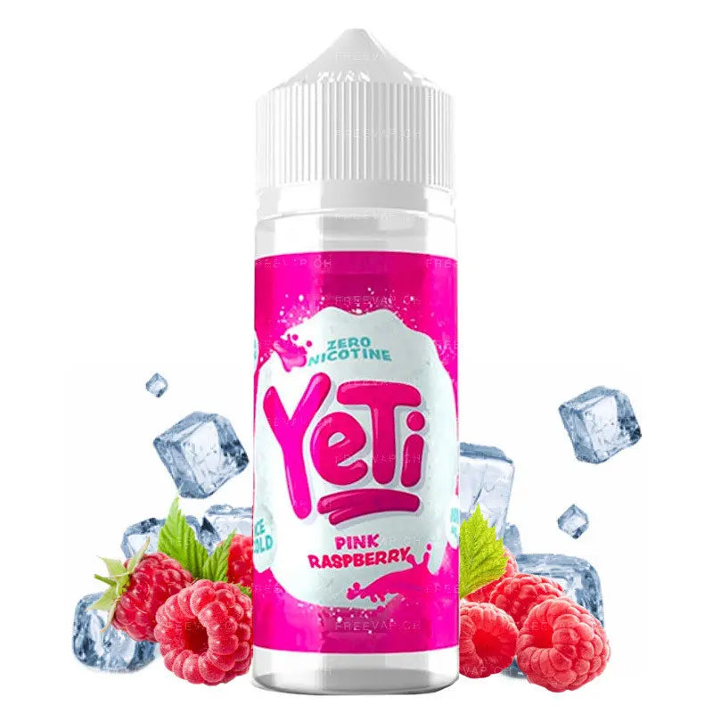 e-liquid yeti 100ml ohne nikotin mit pink raspberry ice