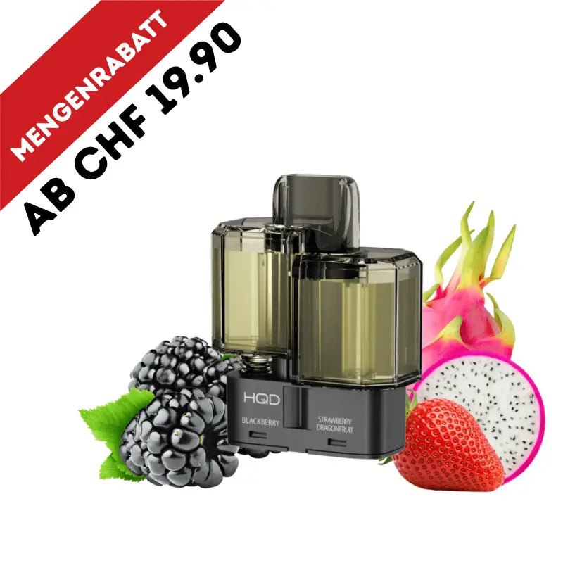 HQD Dual 35K Pod - Blackberry & Strawberry Dragonfruit 20mg