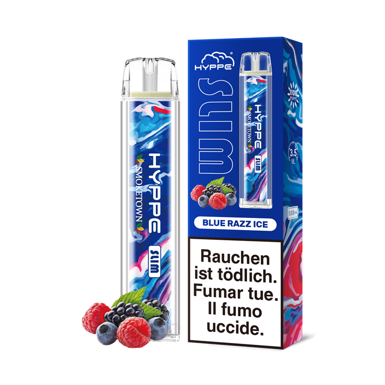 hyppe slim 20mg nikotin 1100 puffs blue razz ice