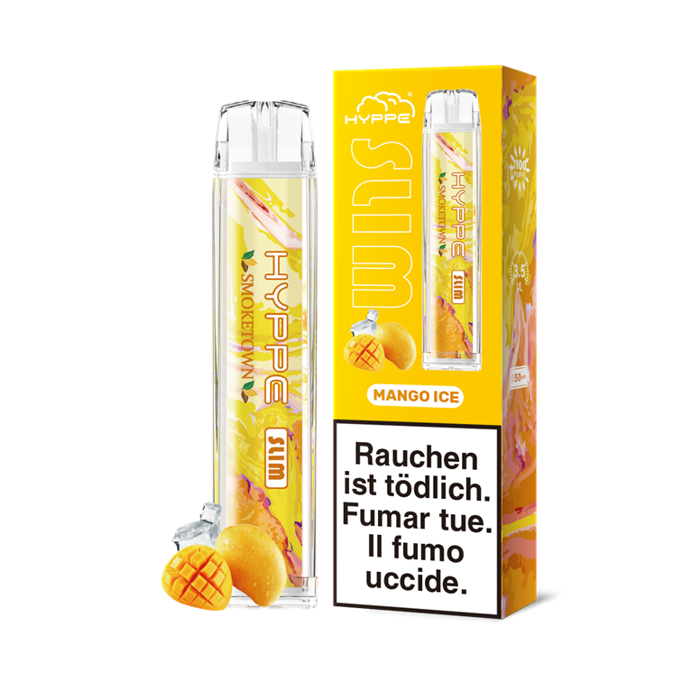 hyppe slim vape 20mg nikotin 1100 puffs mango ice