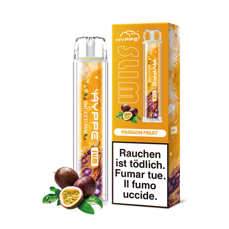 hyppe slim vape 20mg nikotin 1100 puffs passion fruit
