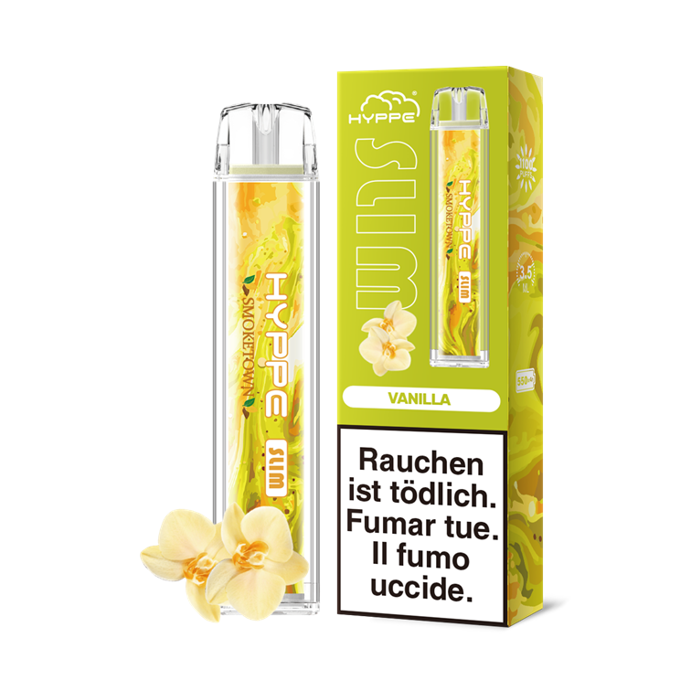 hyppe slim vape 20mg nikotin 1100 puffs vanilla