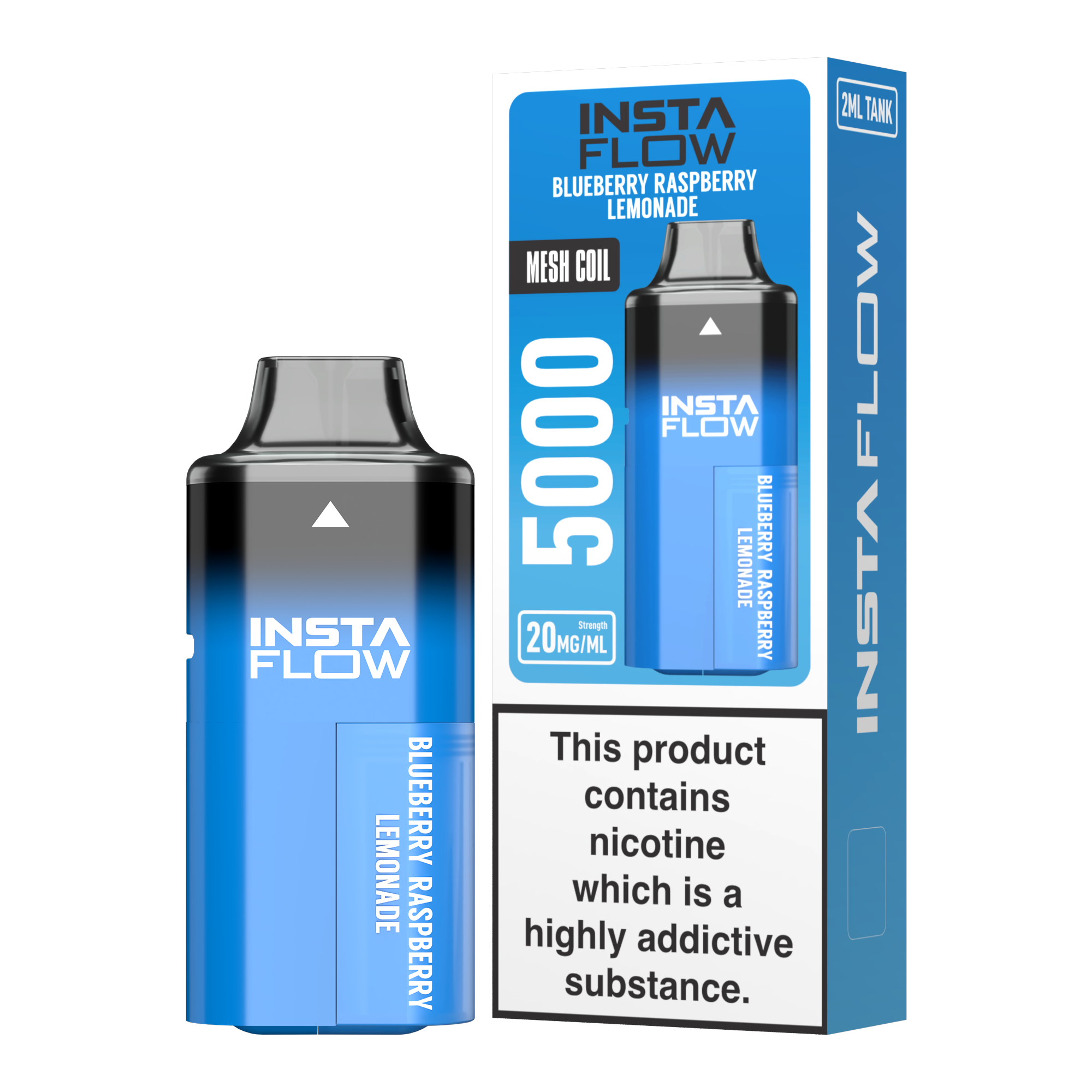 vape instaflow von instabar blueberry raspberry lemonade mit 20mg nikotin 5000 puffs