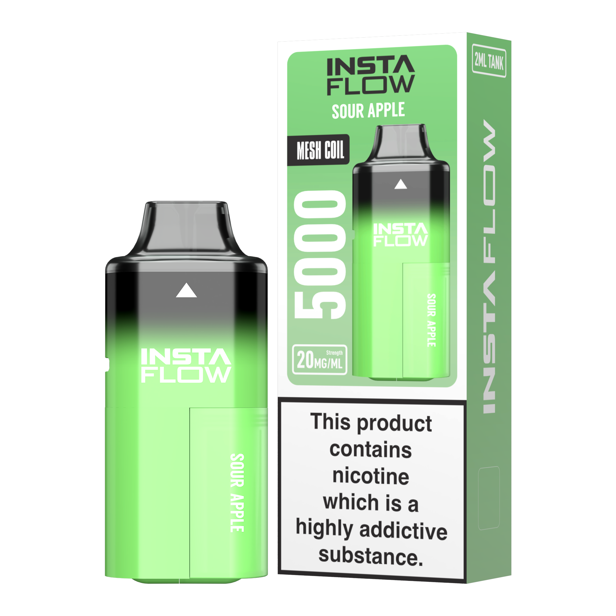 vape instaflow von instabar sour apple mit 20mg nikotin 5000 puffs