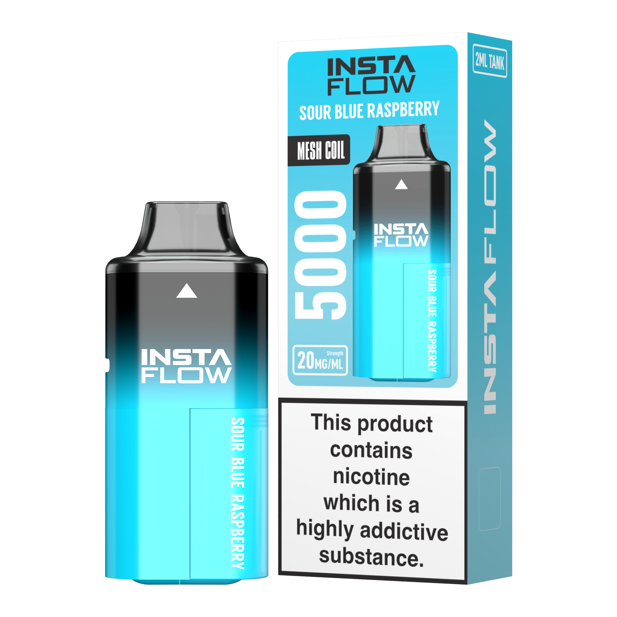 vape instaflow von instabar sour blue raspberry mit 20mg nikotin 5000 puffs