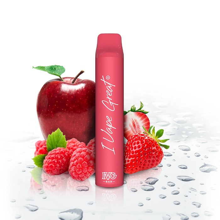 ivg plus+ vape 800 puffs 20mg nikotin strawberry apple raspberry