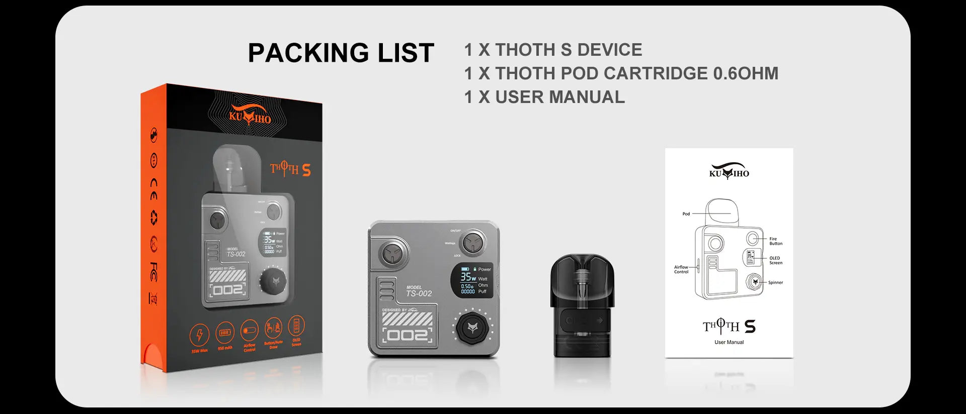 Kumiho Thoth S nachfüllbare Pods 0.8/ 1.2 Ohm - 3ml