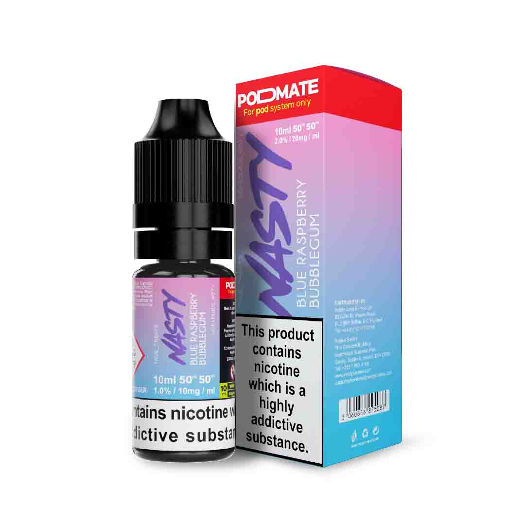 e-liquid nasty podmate blue raspberry bubblegum 10ml 10mg nikotin