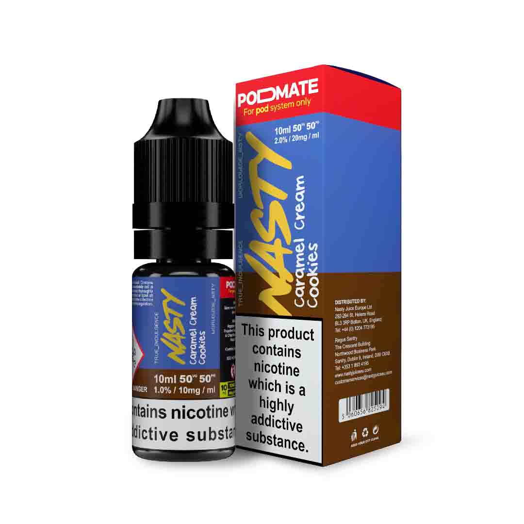 e-liquid nasty podmate caramel cream cookies 10ml 10mg nikotin