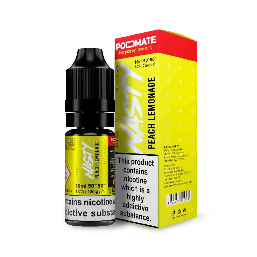 e-liquid nasty podmate peach lemonade 10ml 10mg nikotin