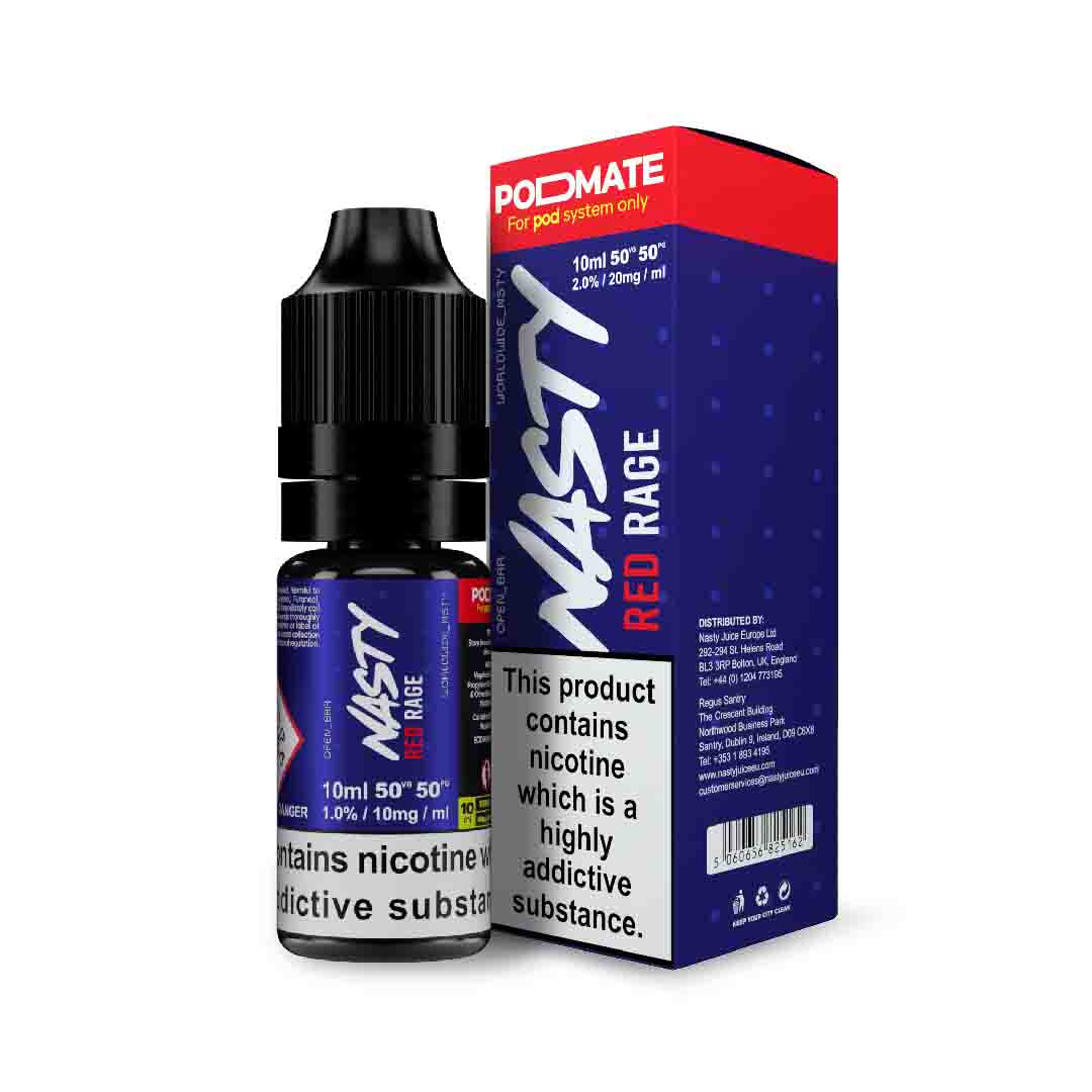 e-liquid nasty podmate red rage 10ml 10mg nikotin