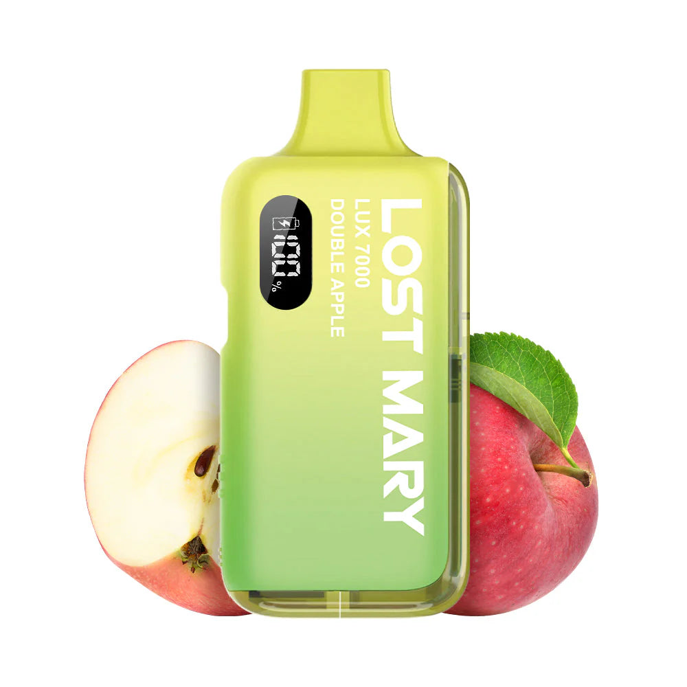 LOST MARY lux 7000 double apple einweg e zigarette mit apfel geschmack vorgefuellt mit integriertem akku und zugautomatik