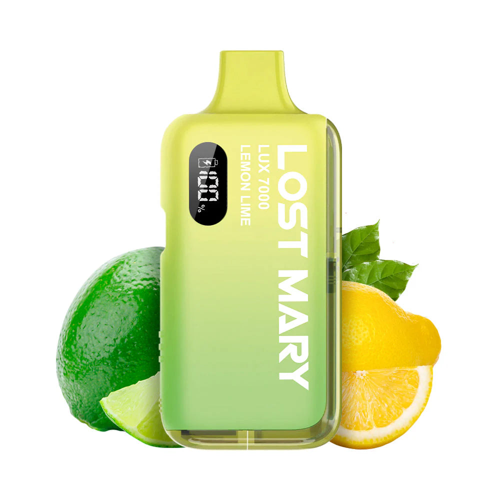 LOST MARY lux 7000 lemon lime einweg e zigarette mit zitrone und limette geschmack vorgefuellt mit integriertem akku und zugautomatik