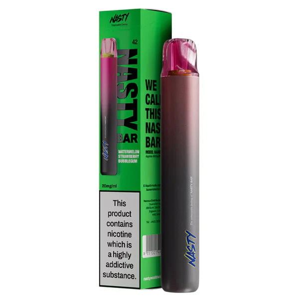 NASTY DX2 600 puffs 20mg watermelon strawberry bubblegum vape pen mit wassermelone erdbeere bubblegum aroma und nikotinsalz einweg vape