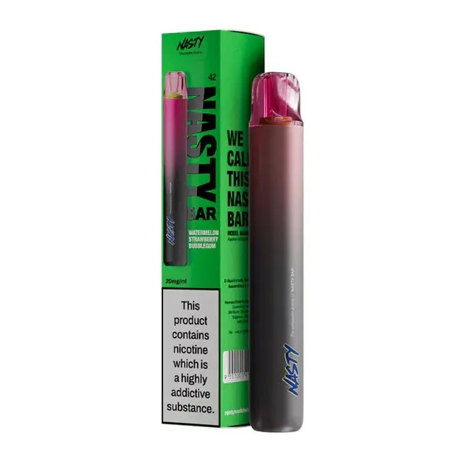 NASTY dx2 600 puffs vape mit 20mg nikotin und watermelon strawberry bubblegum