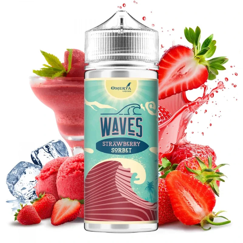 Omerta E-Liquid 80ml - Waves Strawberry Sorbet 0mg