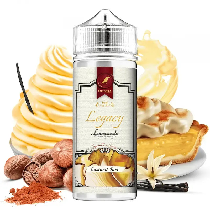 OMERTA e liquid legacy leonardo 80ml nachfuellflasche mit aromatischer vanille cremege schmack fuer e zigaretten in plastikflasche