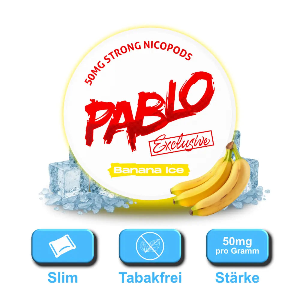 pablo exclusive snus banana ice dose slim format 50mg