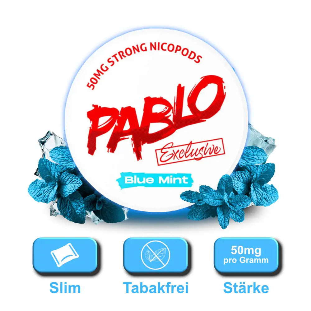 pablo exclusive snus blue mint dose slim format 50mg