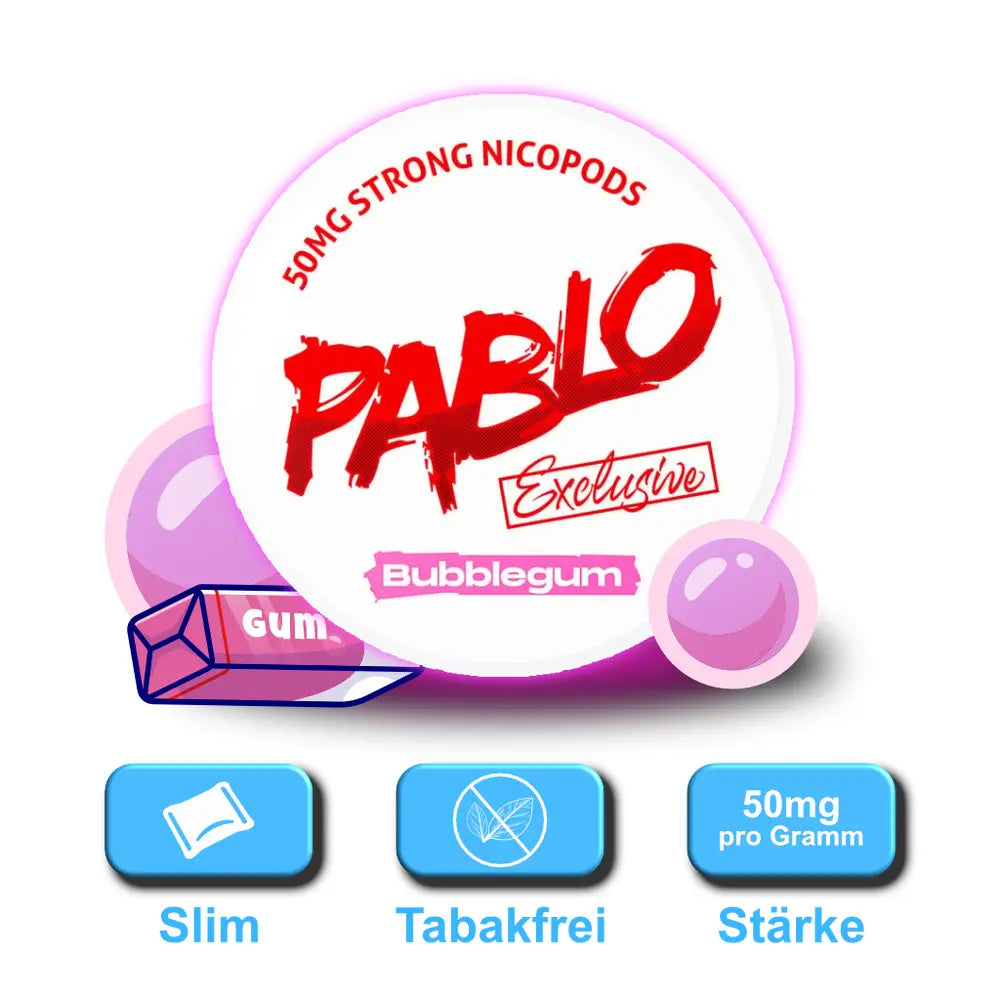 pablo exclusive snus bubblegum dose slim format 50mg