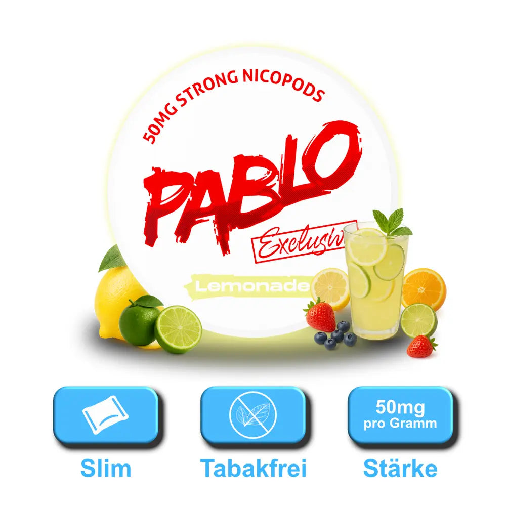 pablo exclusive snus lemonade dose slim format 50mg
