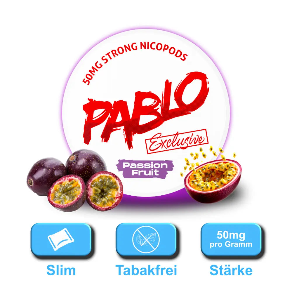 pablo snus dose passion fruit 50mg nikotin slim format